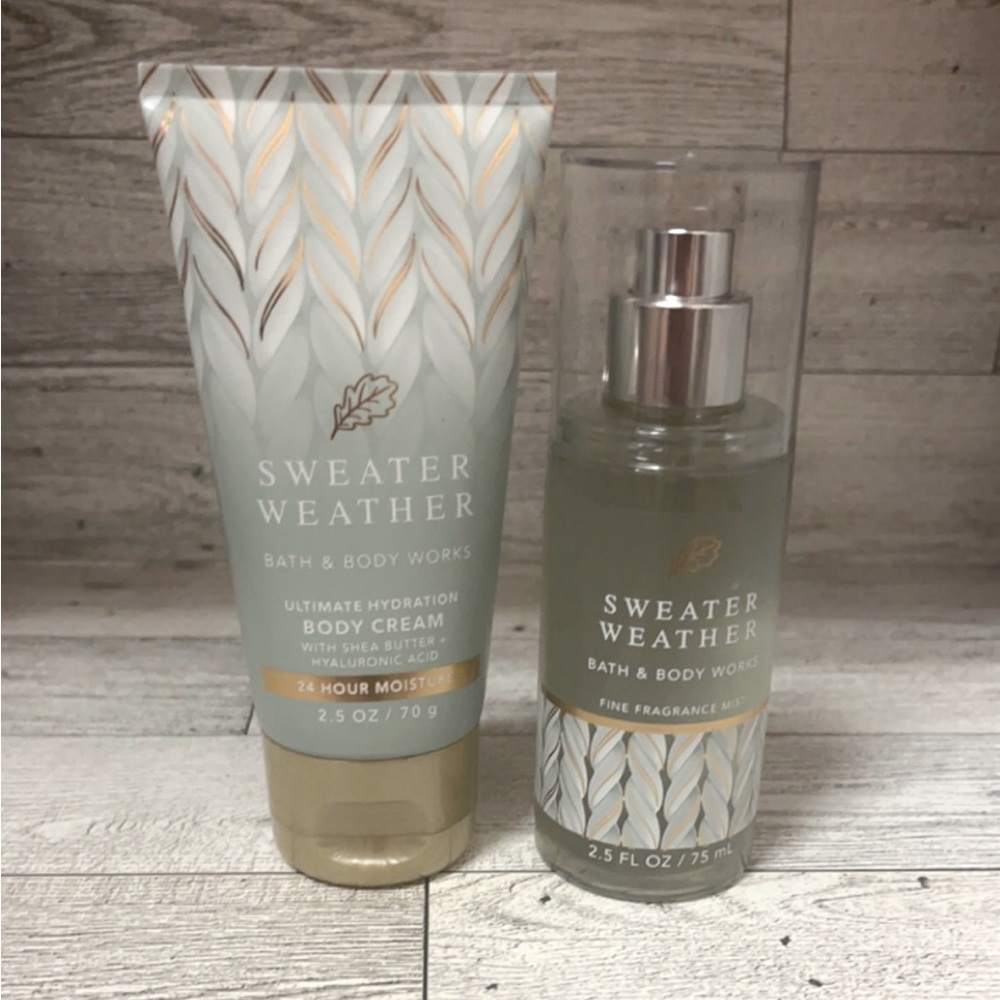 Bath & Body Works travel sized mist & lotion.
